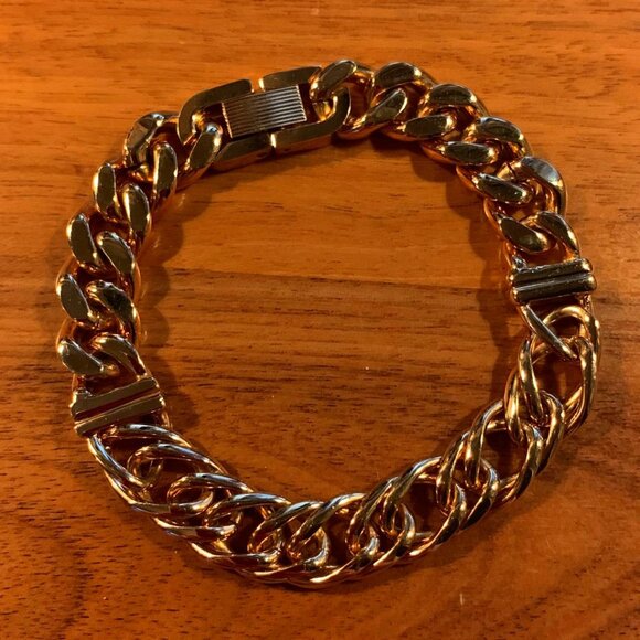 Mixed Link Chain Goldtone Bracelet- Excellent condition - Picture 3 of 6